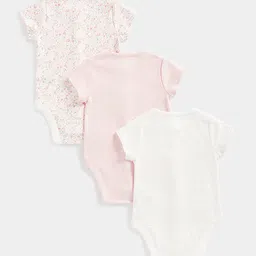 mothercare Pack of 3 My First Pink Popper Onesies image 2