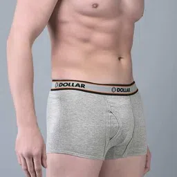 dollar bigboss Men Solid Combed Cotton Double Pouch Support Trunks image 2