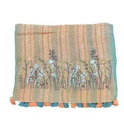 shawkh Women Embroidered Stole with Tassels image 2