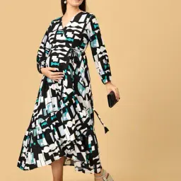the mom store Women Printed A-Line Dress image 2