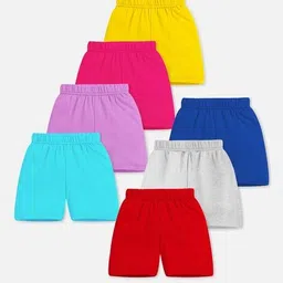 trampoline Pack of 7 Girl Regular Fit Shorts with Elasticated Waist image 2