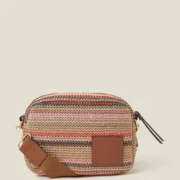 accessorize london Women Quilted Sling Bag with Chain image 2