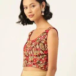 molcha by babita singh Women Embroidered Back Open Blouse image 2