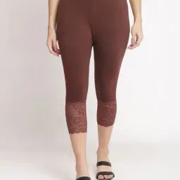 jinfo  Women Pack of 2 Cotton Lycra Net Capri image 2