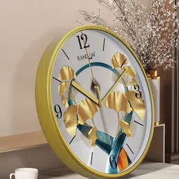 random Embossed Dial Round Analogue Wall Clock image 2