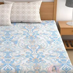 chhavi india 210 TC Printed Double Bed Sheet with Pillow Covers image 2