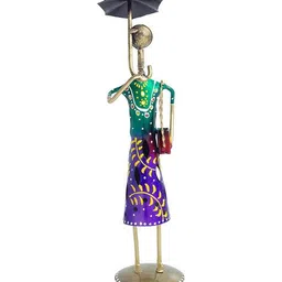 arus Hand-Painted Lady with Umbrella Showpiece image 2