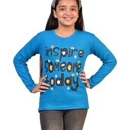 pixie n prince Girls Pack of 2 Graphic Print Regular Fit Round-Neck T-Shirts image 2