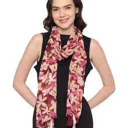 stole villa Women Floral Cotton Scarf  image 2