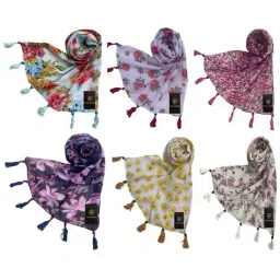 letz dezine Pack of 6 Women Floral Print Stole image 2