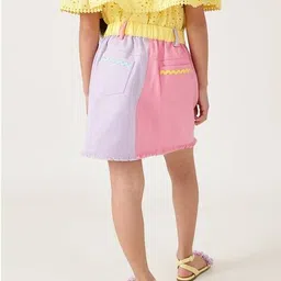 one friday Women Colourblock A-Line Skirt with Fringed Hem image 2