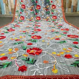 m7t Women Floral Print Dupatta with Tassels  image 2