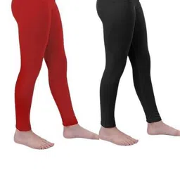 chilins Girls Pack of 2 Leggings with Elasticated Waistband image 2