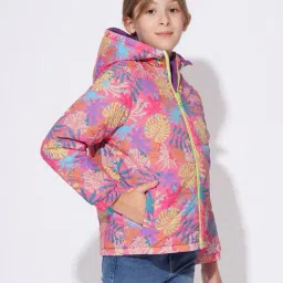 vero moda Girls Tropical Print Bomber Jacket image 2