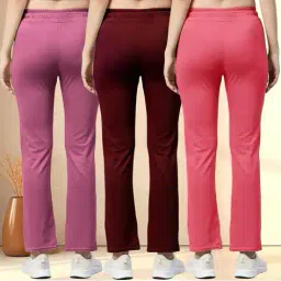 7 threads Women Pack of 3 Straight Fit Track Pants image 2
