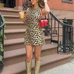 lulu & sky Women Animal Print Skater Dress image 2