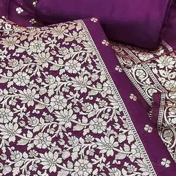 peachmode Women Floral Pattern Unstitched Dress Material image 2