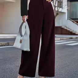 fyre rose Women Wide Leg Flat-Front Trousers  image 2