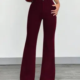 fyre rose Women Boot Fit Flat Front Trousers image 2