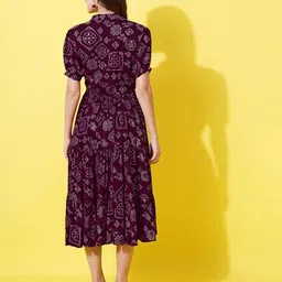 krunal raiyani Women Printed Fit & Flare Dress image 2