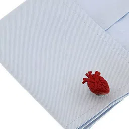 the tie hub Heart Brass Cufflinks image 3