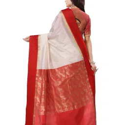 desh bidesh Pure Bengali Garad Silk Traditional Saree image 3