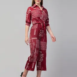 glito Typographic Print Jumpsuit with Shirt image 3