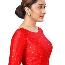 studio shringaar Back-Open Blouse with Woven Motifs image 3