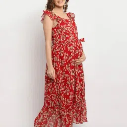 moms maternity Floral Print Gown Dress image 3