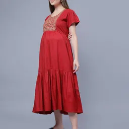 nightspree Women Embroidered Fit & Flare Dress image 3