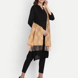 hk colours of fashion Woven Stole with Tassels image 3