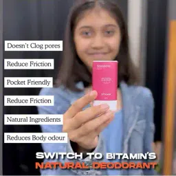 bitamin Women Strawberry Teens Natural Deodorant 15 gm image 3