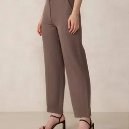 outzidr Women Wide Leg Flat-Front Trousers image 3