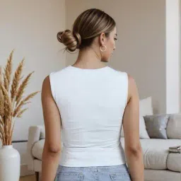 Shein Fitted Square Neck Sleeveless Short Tank Top image 3