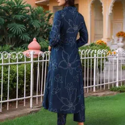 anni designer Women Floral Printed Anarkali Kurta with Pants Set image 3