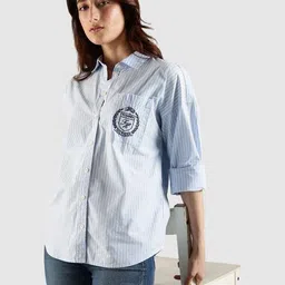 tommy hilfiger Striped Relaxed Fit Cotton Shirt image 3