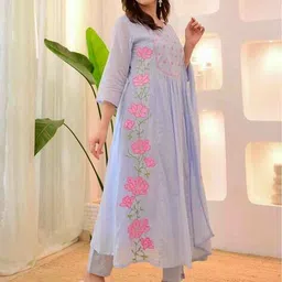 nyrika Women Embroidered A-Line Kurta Set image 3