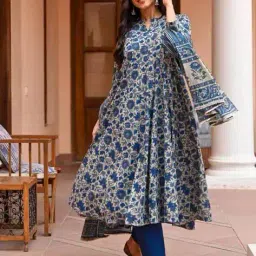 nyrika Women Floral Print Anarkali Kurta Set image 3