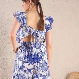 sassafras Women Floral Print Square-Neck Playsuit image 3