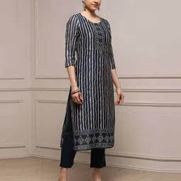 biba Women Embroidered 3-Piece Unstitched Dress Material image 3