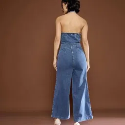 sassafras Women Sleeveless Denim Jumpsuit image 3