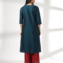 avaasa set Women Embellished Straight Kurta & Palazzos Set image 3