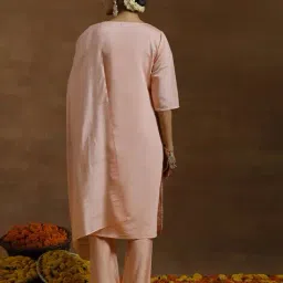 gerua by libas Women Embroidered Straight Kurta with Pants & Dupatta  image 3