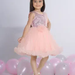 ministitch  Girls Round Neck Fit and Flare Dress image 3