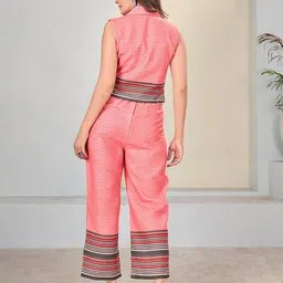 amarasha Women Chevron Print Top & Pants Co-Ord Set image 3