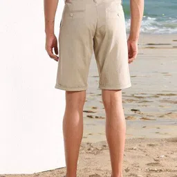 louis philippe Men Slim Fit Bermudas with Insert Pockets image 3