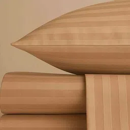 art of colours 300 TC Striped King-Size Bedsheet with Pillow Covers image 3