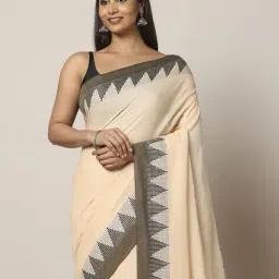indie picks Handloom Pure Cotton Saree with Attached Blouse Piece image 3