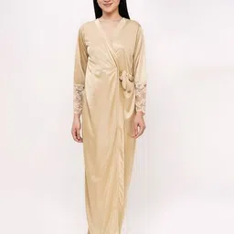 romaisa Women Lace Night Gown with Shrug image 3