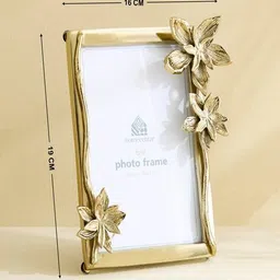 home centre Metal Photo Frame with Floral Accent image 3